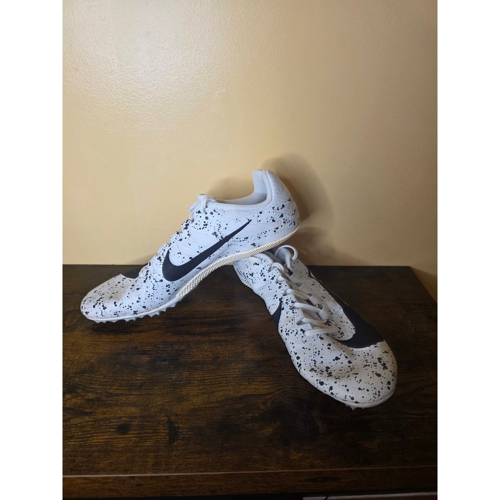 Nike Zoom Rival M 9 Track Spikes White Black Splatter 907564-002 Mens 11